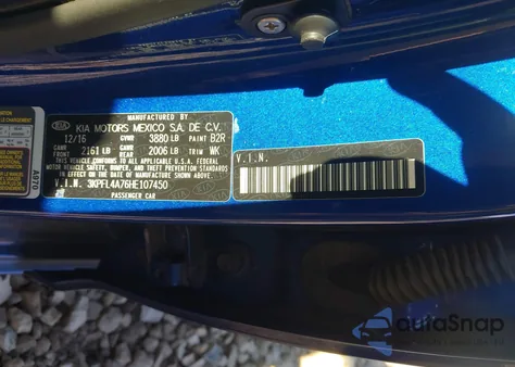 2017 Kia Forte S from USA, damaged, VIN 3KPFL4A76HE107450